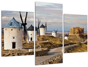Obraz - Veterné mlyny Consuegra, Španielsko (90x60 cm)