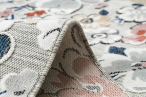 Dywany Łuszczów, Kusový koberec Botanic 65239 flowers grey – na von aj na doma, 78x150, viacfarebná, chodba / predsieň