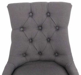 Jedálenská stolička Aberdeen - látka, drevené nohy antik tmavé - Tmavo sivá