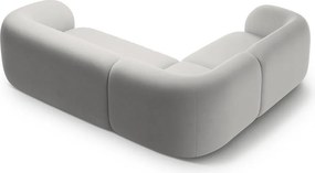 Svetlosivá zamatová rohová pohovka (ľavý roh/do L) Kate – Micadoni