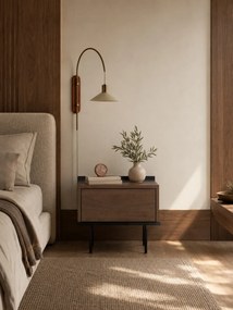 Nočná skrinka Zenar so zásuvkou 50 cm - elegantný orech / čierna