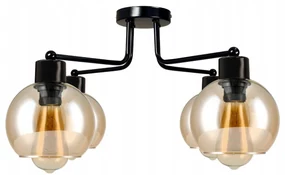 BERGE Sklenená LED stropná lampa 4xE27 - jantárová farba