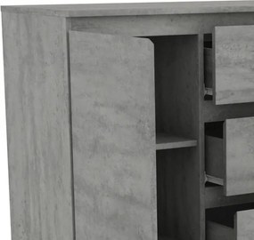 Široká komoda so 4 zásuvkami Carlos, šedý betón, 120 cm