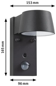 Paulmann 94714 - LED/6W IP44 Vonkajšie nástenné svietidlo so senzorom CAPERA 230V