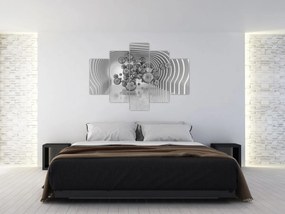 Obraz - Čiernobiele bubliny (150x105 cm)