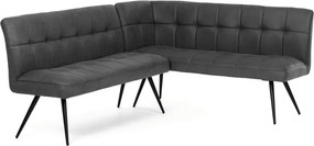 Rohová jedálenská lavica látka/kov DCL-D1950 GREY3 Farba: Sivá