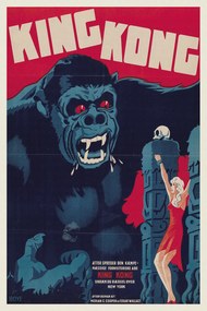 Umelecká tlač King Kong (Vintage Cinema / Retro Movie Theatre Poster / Horror & Sci-Fi), (26.7 x 40 cm)