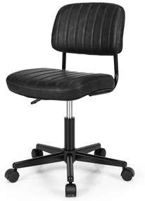 Kancelárska stolička, PU koža, otočná, do 120 kg | čierna