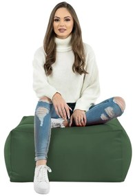 Taburetka tmavozelená kocka ekokoža