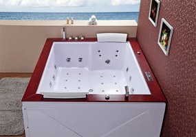 Terra Hydromasážna vírivá vaňa Diablo 666 180x150, biela s ohrevom vody