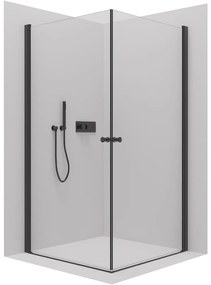 CERANO - Sprchovací kút Antelo Duo L/P - čierna matná, transparentné sklo - 120x70 cm - krídlový, CER-CER-482374