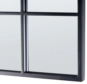 Kovové nástenné zrkadlo v tvare okna 78 x 78 cm čierna BLESLE Beliani