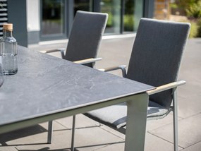 Diamond High jedálenská stolička s podrúčkami sivá