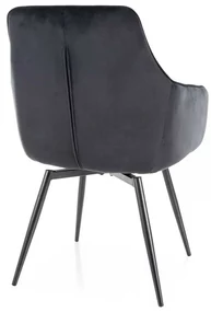 Jedálenská stolička Montale Velvet, čierna