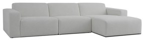 Biela rohová pohovka z textílie buklé (pravý roh) Roxy – Scandic