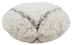 Biely vlnený taburet Berber Soul – Lorena Canals