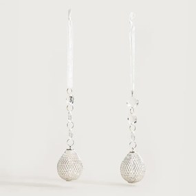 Závesná vianočná dekorácia BIJOU strieborná 751547 (2ks)