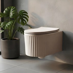BPS-koupelny Závesná WC misa so SoftClose sedadlom HYD-7286, cappuccino