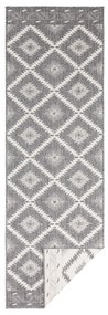 Sivo-krémový vonkajší koberec NORTHRUGS Malibu, 80 x 350 cm