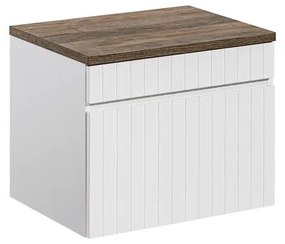 Závěsná skříňka Iconic s deskou 80 cm bílá/dub santa fe vintage