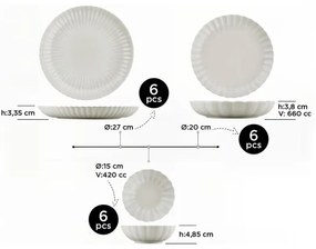 Jedálna súprava 18 ks biela/porcelán