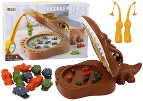 LEAN TOYS Hra Lov krokodílov - magnetický hnedý krokodíl