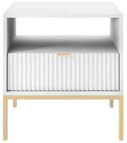 Nočný stolík NOVA 56x54 cm biela/zlatá