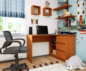 Rohový PC stolík Bodhi (jelša) (P). Akcia -38%. Vlastná spoľahlivá doprava až k Vám domov. 1068918
