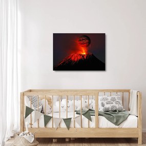 Sklenený obraz sopky (70x50 cm)