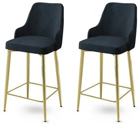 Sada barových stoličiek Enox Anthracite and Gold,2 ks