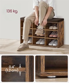 Botník Vasagle Endersen 78,5 cm hnedý/čierny