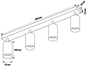 Brilagi - Bodové svietidlo SELE DIAMANT 4xGU10/30W/230V biela