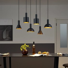 Moderné závesné svietidlo čierne so 6 svetlami - Biles