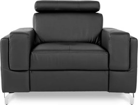 Kožené kreslo Fabio, čierná