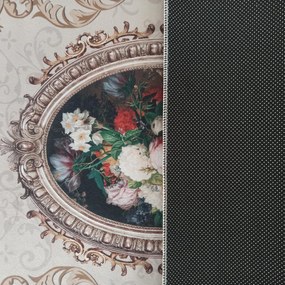 DY Béžový koberec s kvetinovým vzorom Horeca-New 100 Rozmer: 60x100 cm