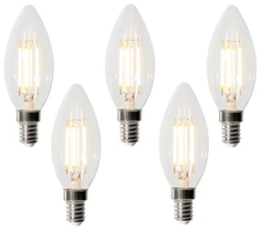 Set van 5 E14 3-staps dimbare LED lampen B35 helder 4W 450 lm 2700K