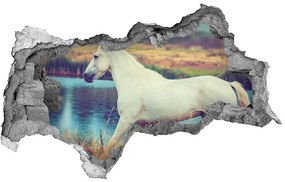 Diera 3D fototapeta nálepka White horse lake nd-b-87150545
