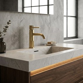 Rea Lungo Stripe, umývadlová batéria, zlatá matná, REA-B8050