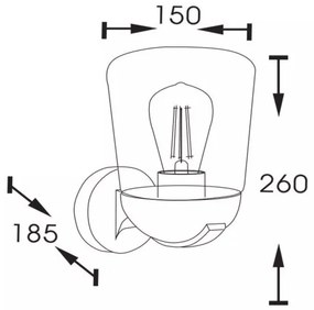 Lucide 27837/01/30 - Vonkajšia nástenná lampa TULSA 1xE27/40W/230V IP44 čierna