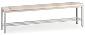 Šatníková lavica s botníkom, sedák - laty, dĺžka 1500 mm, sivá