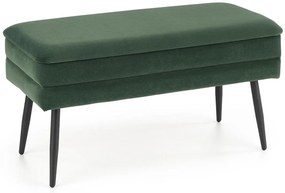 Čalúnená lavica s úložným priestorom Velva - tmavozelená / čierna