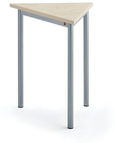 Stôl SONITUS TRIANGEL, 700x600x720 mm, linoleum - béžová, strieborná