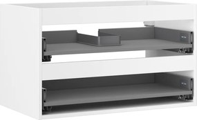 Mexen Box-A, závesná skrinka 80 cm, 2 zásuvky, biela matná, 91AX0-0800-470-2-01