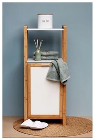 Bambusový kúpeľňový regál v bielo-prírodnej farbe 40x95 cm Finja – Wenko