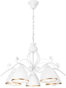 Luster na reťazi RETRO II 5xE27/60W/230V biela
