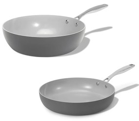 Elmich Základná sada keramických panvíc 2 ks, Wok a štandardná panvica, tmavo šedá