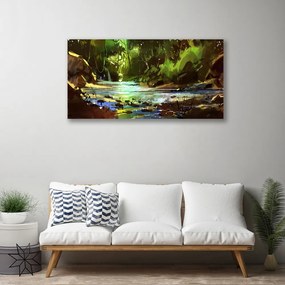 Obraz na plátne Les jazero kamene príroda 140x70 cm