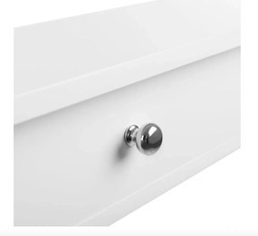 Nástenná polica Liwos s dvoma zásuvkami biela