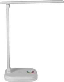 Stmievateľná stolná lampa LED RGBW s bezdrôtovým nabíjaním, 7W/5V USB, biela