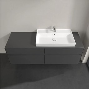 VILLEROY &amp; BOCH Collaro závesná skrinka pod umývadlo na dosku (umývadlo vpravo), 4 zásuvky, 1600 x 500 x 548 mm, Glossy Grey, C02700FP